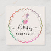 Elegant kleurige kraakbekerij vierkante visitekaartje (Voorkant)