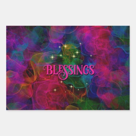 Elegant kleurige sparren rookmonogram inpakpapier vel (Voorkant 2)