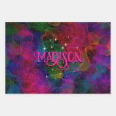 Elegant kleurige sparren rookmonogram inpakpapier vel (Voorkant)