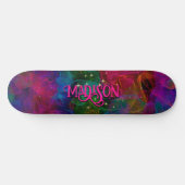 Elegant kleurige sparren rookmonogram persoonlijk skateboard (Horizontaal)