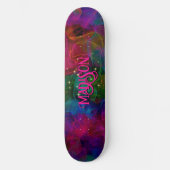 Elegant kleurige sparren rookmonogram persoonlijk skateboard (Voorkant)