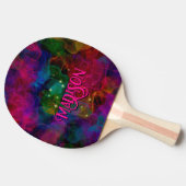 Elegant kleurige sparren rookmonogram tafeltennisbatje (Zijkant)