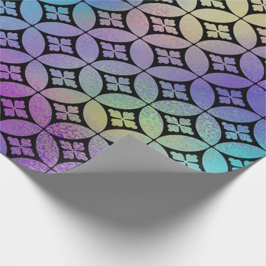 Elegant Kleurrijk Abstract Bloemencirkels Patroon Cadeaupapier (Hoek)