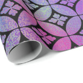 Elegant Kleurrijk Abstract Bloemencirkels Patroon Cadeaupapier (Rol Hoek)