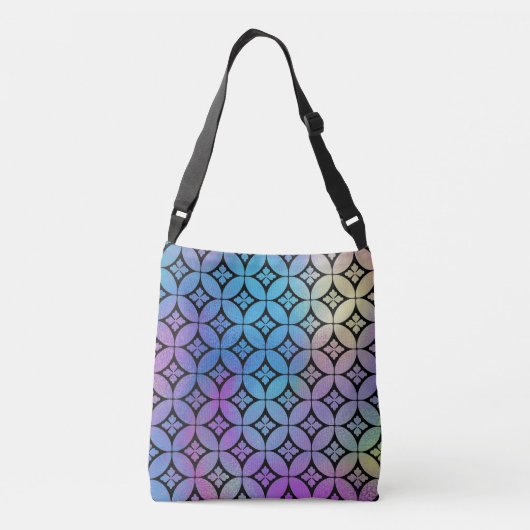 Elegant Kleurrijk Abstract Bloemencirkels Patroon Crossbody Tas (Achterkant)