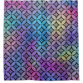 Elegant Kleurrijk Abstract Bloemencirkels Patroon Douchegordijn (Voorkant)