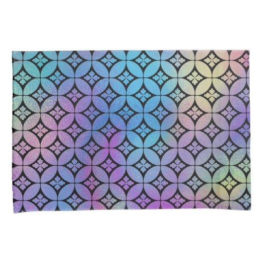 Elegant Kleurrijk Abstract Bloemencirkels Patroon Kussensloop (Voorkant-Rechts)