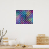 Elegant Kleurrijk Abstract Bloemencirkels Patroon Poster (Keuken)