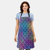 Elegant Kleurrijk Abstract Bloemencirkels Patroon Schort (Gedragen)