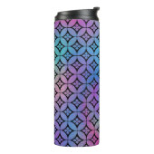 Elegant Kleurrijk Abstract Bloemencirkels Patroon Thermosbeker (Gedraaid links)