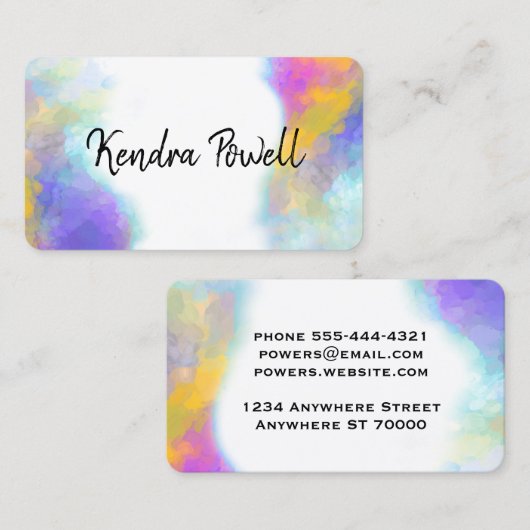 elegant kleurrijk abstract geschilderd design, aan visitekaartje (Voorkant / Achterkant)