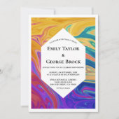 Elegant kleurrijk Abstract schilderen Modern Weddi Kaart (Voorkant)