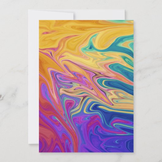 Elegant kleurrijk Abstract schilderen Modern Weddi Kaart (Achterkant)
