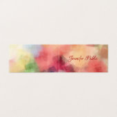 Elegant kleurrijk Abstract Sjabloon handschrift bo Visitekaartje (Buitenkant ongevouwen)