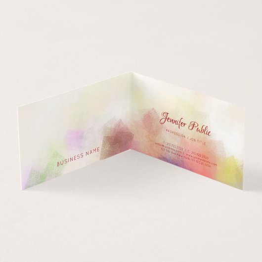 Elegant kleurrijk Abstract Sjabloon handschrift bo Visitekaartje (Binnen)