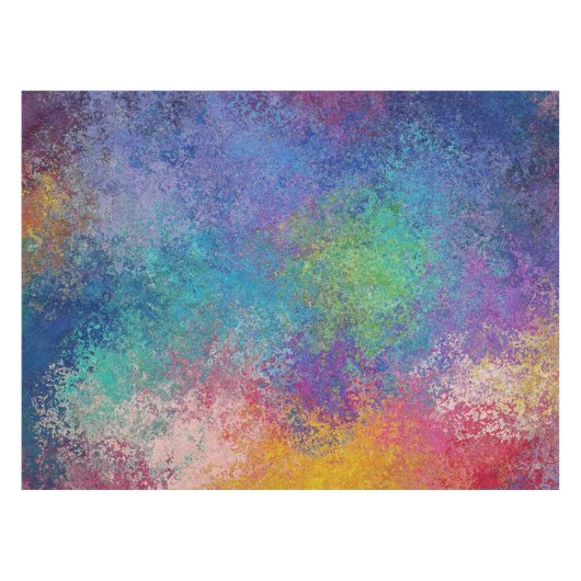 Elegant Kleurrijk Acryl Abstract Grunge Artwork Tafelkleed (Voorkant (Horizontaal))