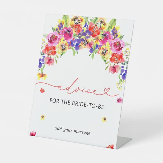 Elegant Kleurrijk Bloemen Advies Reclamebord Met Voetstuk (Voorkant)