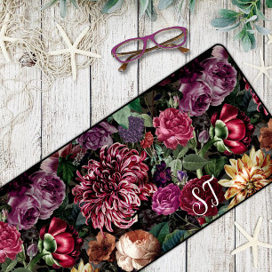 Elegant  Kleurrijk Bloemen monogram Bureaumat