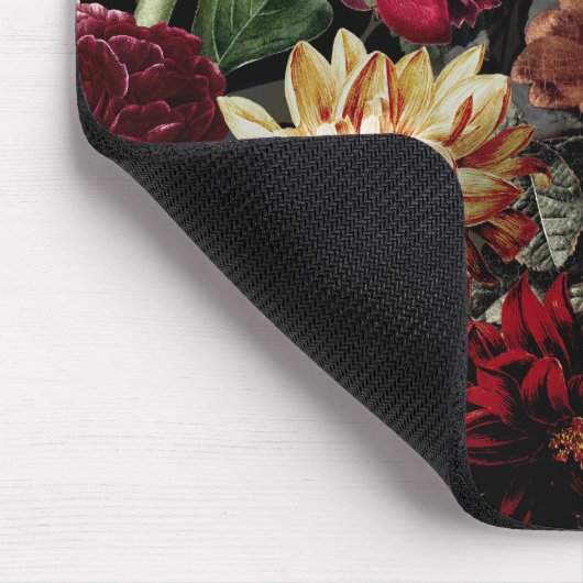 Elegant  Kleurrijk Bloemen monogram Muismat (Hoek)