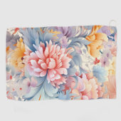 Elegant kleurrijk bloemenpatroon Japan Art Golfhanddoek (Horizontaal)