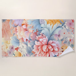 Elegant kleurrijk bloemenpatroon Japan Art Strandlaken