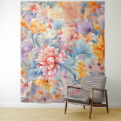 Elegant kleurrijk bloemenpatroon Japan Art Wandkleed (In situ)