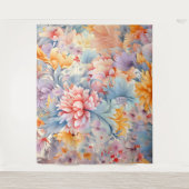 Elegant kleurrijk bloemenpatroon Japan Art Wandkleed (Voorkant)