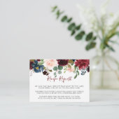 Elegant Kleurrijk Bloemig Huwelijksrecept Verzoek Informatiekaartje (Staand voorkant)
