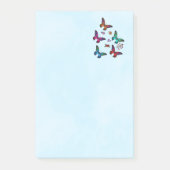 Elegant kleurrijk Butterflies Patroon op blauw Post-it® Notes (Voorkant)