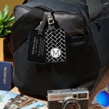 Elegant Kleurrijk Chevron Patroon Met Monogram