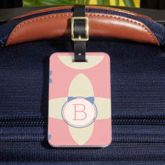 Elegant Kleurrijk Chevron Patroon Met Monogram Bagagelabel