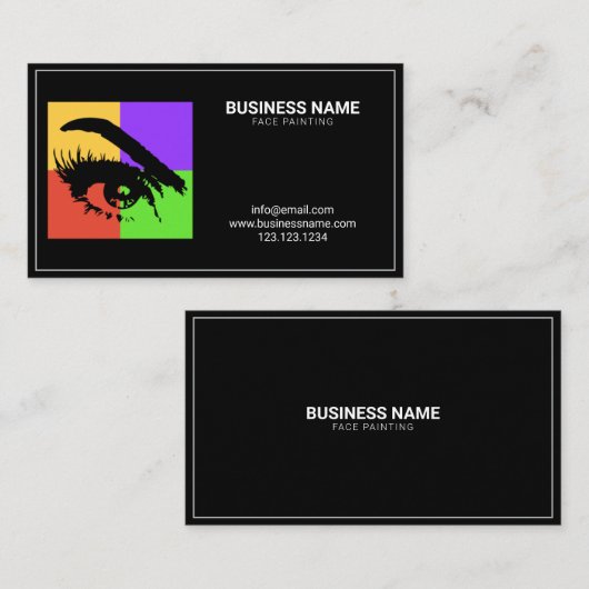 Elegant kleurrijk Eyebrows gezicht schilderend Mak Visitekaartje (Voorkant / Achterkant)