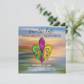 Elegant Kleurrijk Fleur De Lis Design Kaart (Staand voorkant)