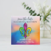 Elegant Kleurrijk Fleur De Lis-ontwerp Kaart (Staand voorkant)