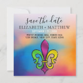 Elegant Kleurrijk Fleur De Lis-ontwerp Kaart (Achterkant)