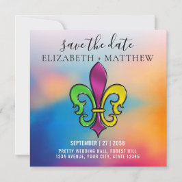 Elegant Kleurrijk Fleur De Lis Ontwerp Kaart