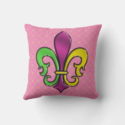 Elegant Kleurrijk Fleur De Lis Ontwerp Kussen (Achterkant)