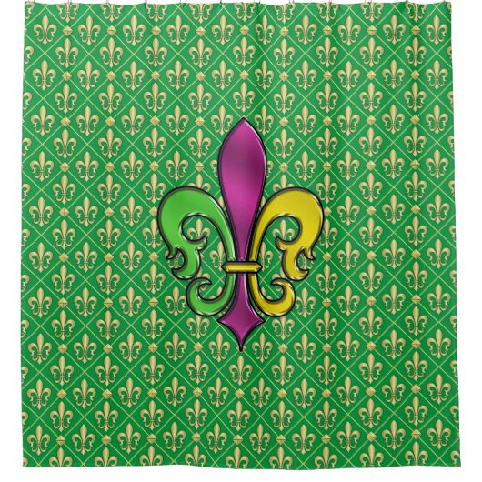 Elegant kleurrijk Fleur De Lis Shower Curtain Douchegordijn (Voorkant)