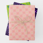 Elegant Kleurrijk Geometrisch Kruis Rechthoek Patr Inpakpapier Vel (In situ)