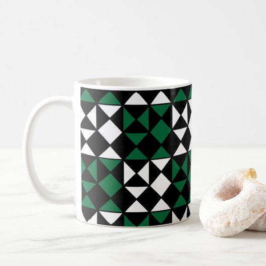 Elegant kleurrijk geometrisch patroon koffiemok (Met donut)