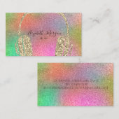 Elegant kleurrijk Glitter Gold Headphone DJ Visitekaartje (Voorkant / Achterkant)