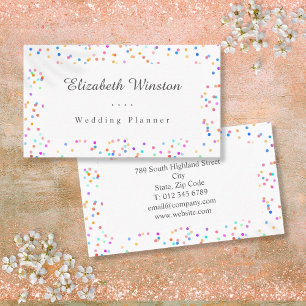 Elegant Kleurrijk Huwelijksconfetti Schrift Visitekaartje