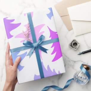 Elegant, kleurrijk kerstboompatroon cadeaupapier