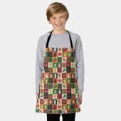 Elegant kleurrijk kerstpatroon | Apron Schort (Gedragen)
