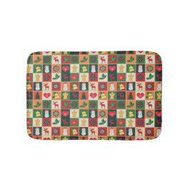 Elegant kleurrijk kerstpatroon | Bath Mat