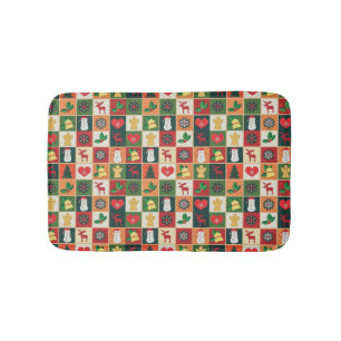 Elegant kleurrijk kerstpatroon   Bath Mat