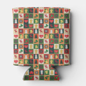 Elegant kleurrijk kerstpatroon | KOELBOX Blikjeskoeler (Achterkant)