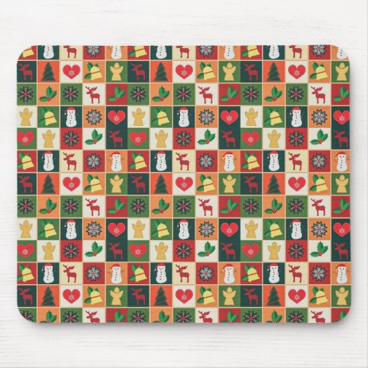 Elegant Kleurrijk Kerstpatroon | Muismat (Voorkant)