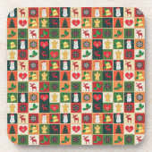 Elegant kleurrijk kerstpatroon | ONDERZETTER (Voorkant)