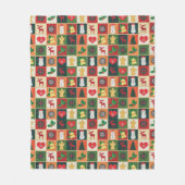 Elegant kleurrijk kerstpatroon Sherpa Blanket Fleece Deken (Voorkant)